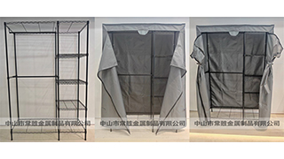 熱銷帶環(huán)保防塵布罩簡易衣櫥架推薦